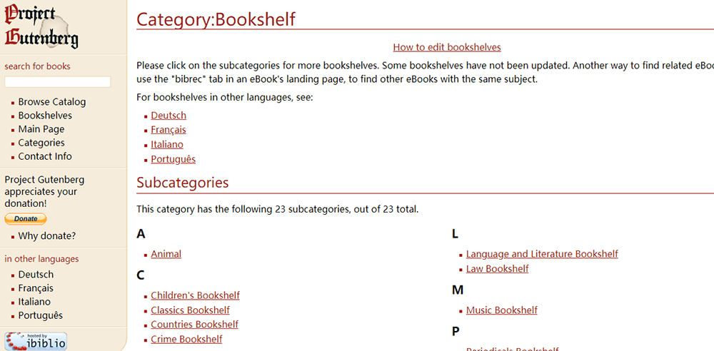 Project Gutenberg Bookshelf