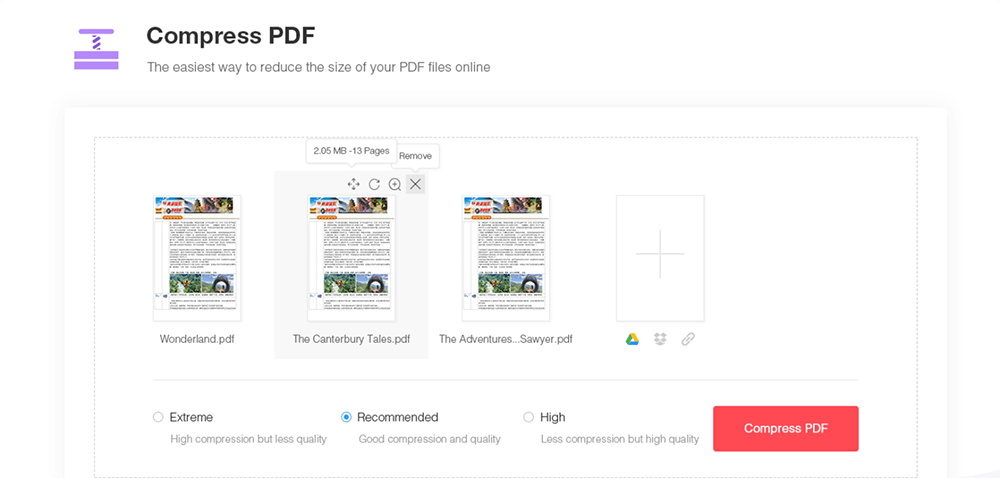 EasePDF Start to Compress PDF